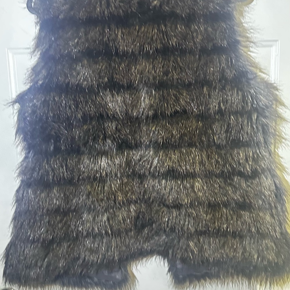 Michael kors Faux Fur Vest in Black and Gray - Picture 7 of 8